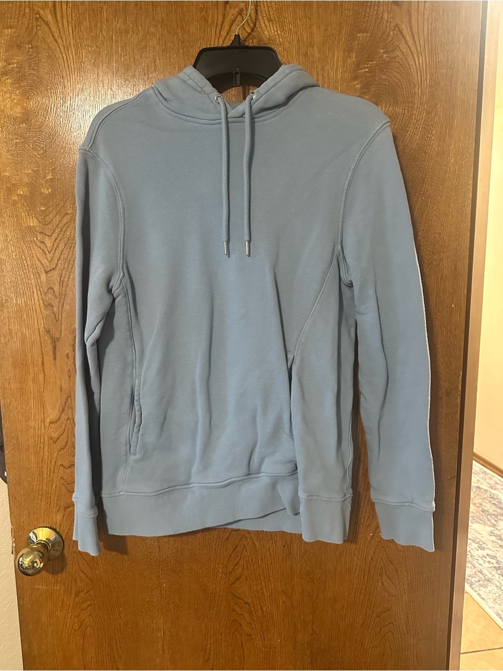 H&M Men's Pale Blue Pullover Hoodie